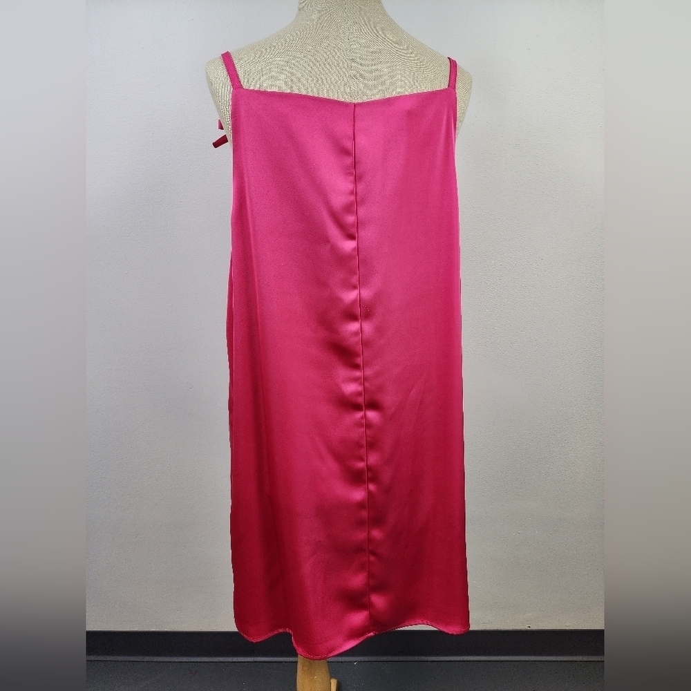 Kate Spade Target Pink Satin Slip Mini Dress 90s Coquette Barbiecore Size Large - Picture 2 of 9